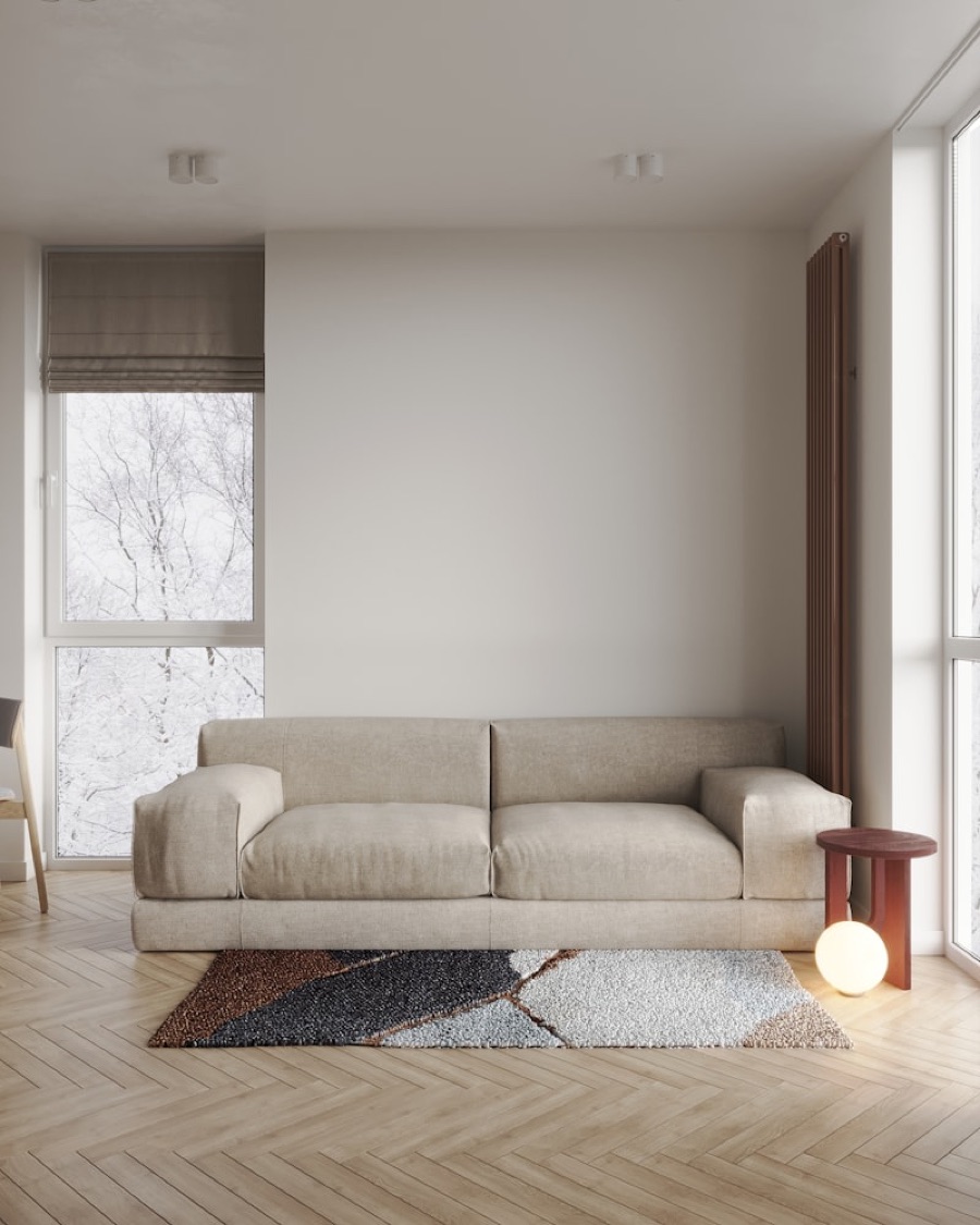 IKEA sofa in a Scandinavian living room